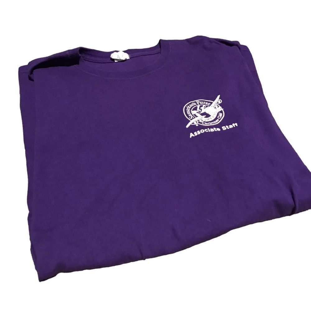 Samaritans Purse t shirt XXL purple white great condition